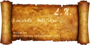 Laczkó Nádja névjegykártya